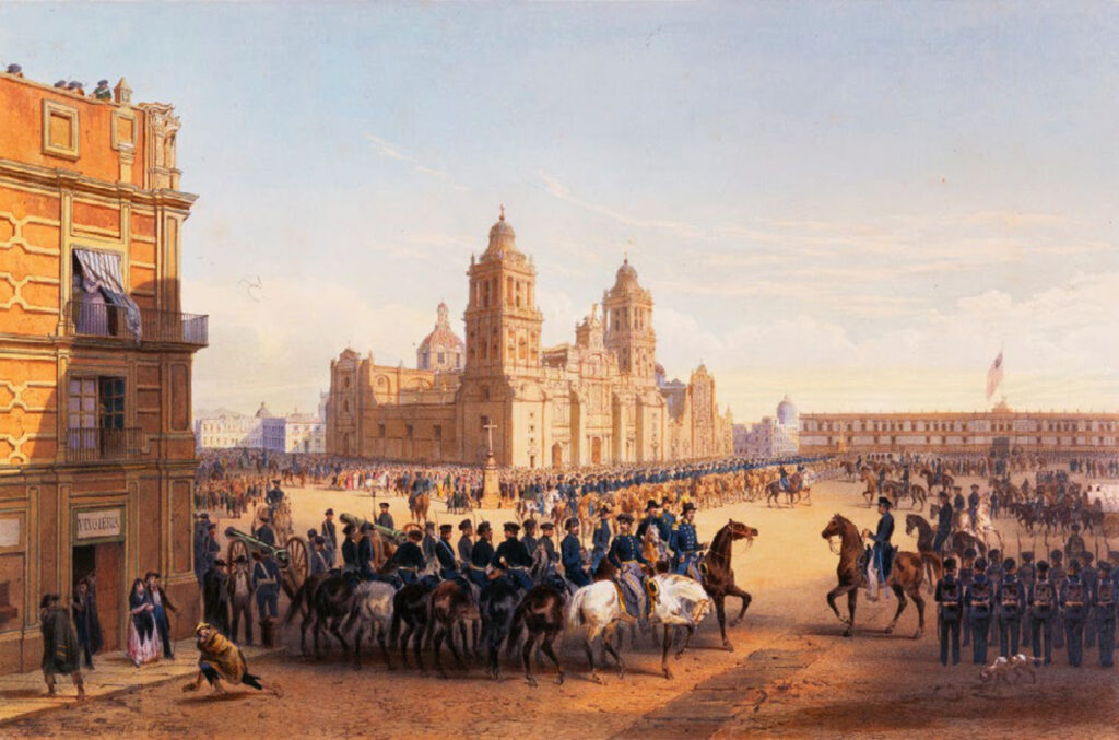 La entrada del general Scott a México por Carl Nebel